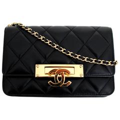Chanel Black Leather Golden Class Wallet on a Chain- WOC 2016