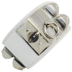 2013 Hermes Collier de Chien Blanc Veau Epsom GHW Small