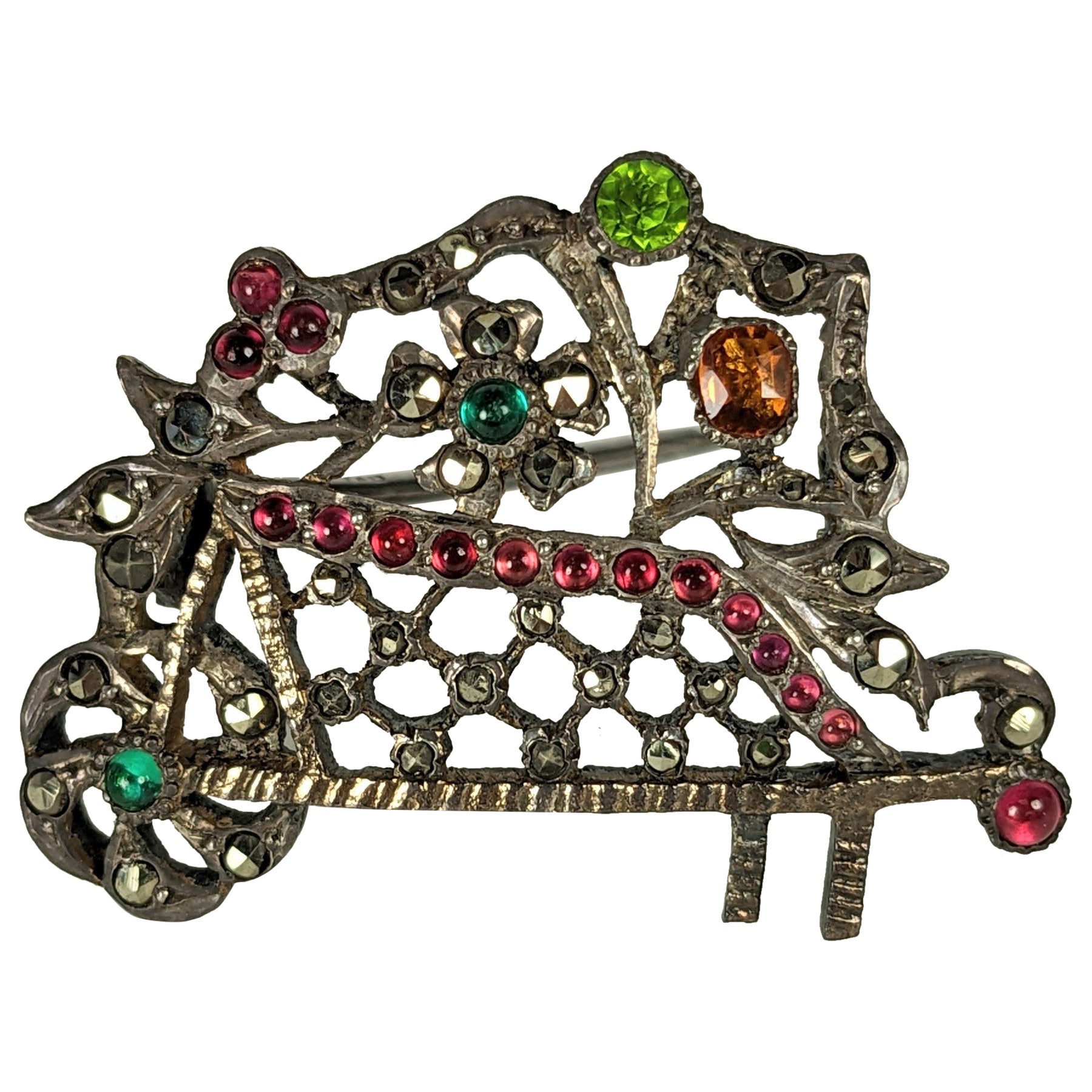 Victorian French Flower Cart Brooch