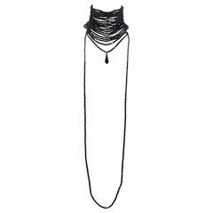 Christian Dior by John Galliano black beaded Masai choker necklace, ss 1999