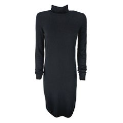 GUCCI - Dark Gray Cashmere Wool Knitted Bodycon Dress with Long Sleeves | Size S