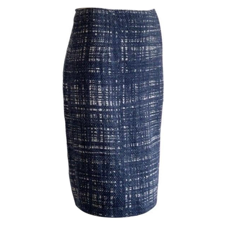 1996 S/S Prada Linen Cornflower Skirt For Sale