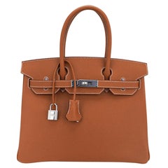 Hermes Birkin 30 Oro Borsa Epsom Palladium Hardware