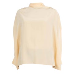 THE ROW pastel yellow silk LOSALINE CREPE Blouse Shirt S