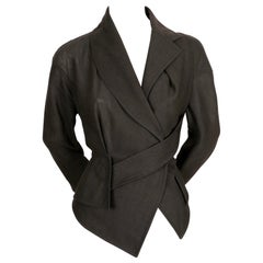 1990er VIVIENNE WESTWOOD schwarze Leinen-Wickeljacke