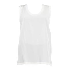 DOLCE & GABBANA elfenbeinfarbenes SEMI SHEER Tank-Top aus Seide 42 M