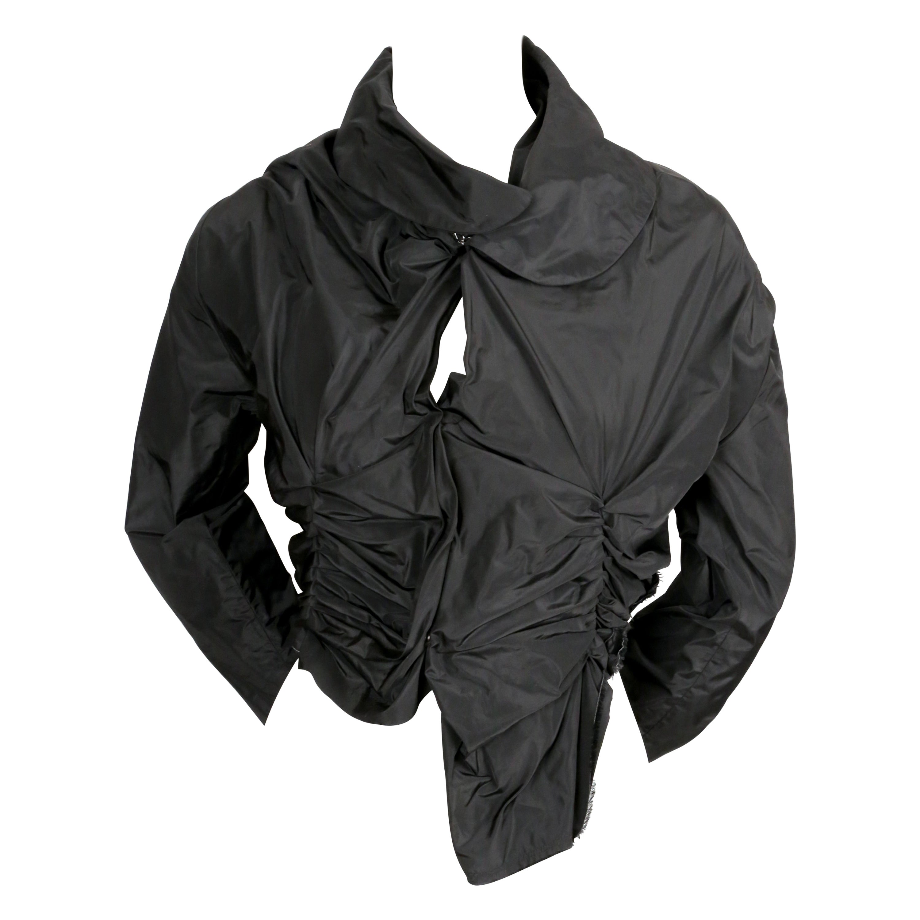 2006 COMME DES GARCONS black ruched jacket For Sale