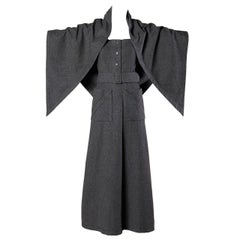 Jean Patou Retro 1960s Wool 3-Piece Belt, Wrap & Dress Ensemble