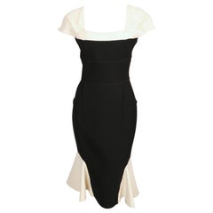 ROLAND MOURET Costume robe en laine grise