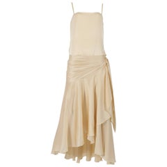 Christian Dior Haute Couture Ivory Silk Evening Dress, circa 1978