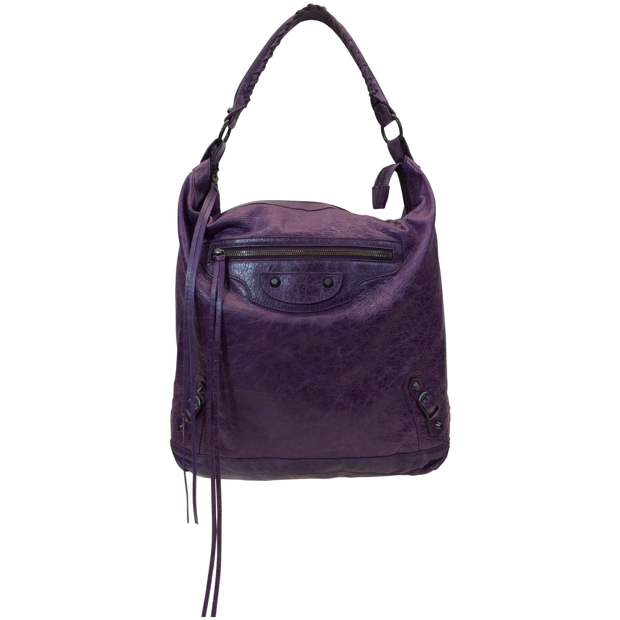 Balenciaga Purple Leather Shoulderbag 