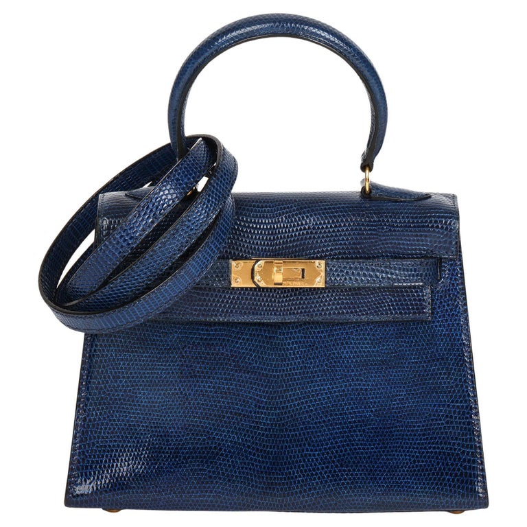 Hermes Kelly Mini Special Order Bag Epsom Leather Blue Brume Vert Jade PHW