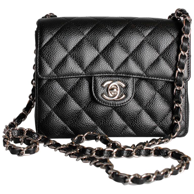 Chanel 2.55 Mini Classic Flap Bag - black caviar leather at 1stDibs ...