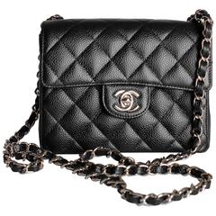Chanel 2.55 Mini Classic Flap Bag - black caviar leather
