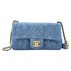 Chanel - Sac à rabat Pearl Crush - Denim matelassé - Mini