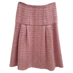 Chanel Pink Tweed Midi Skirt