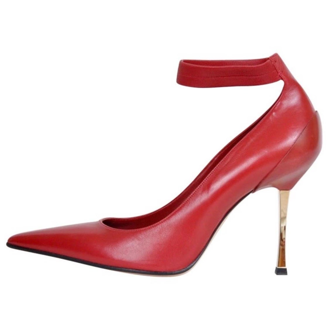 F/W 1997 Tom Ford for Gucci Red Leather Ankle-Strap Stiletto Shoes 40 - 10 *NEW! For Sale