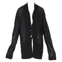 Helmut Lang fw 1989 runway rare embellished oversized transparent black jacket 