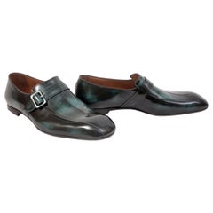 New Bottega Veneta Ivy Green Calf Leather Shoes for Men 45 - 12