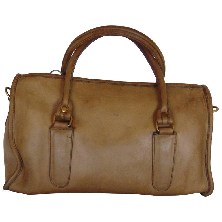 Coach Satchel Doctors Bag Speedy Madison 1980s Distressed Putty Leather USA For Sale at 1stdibs