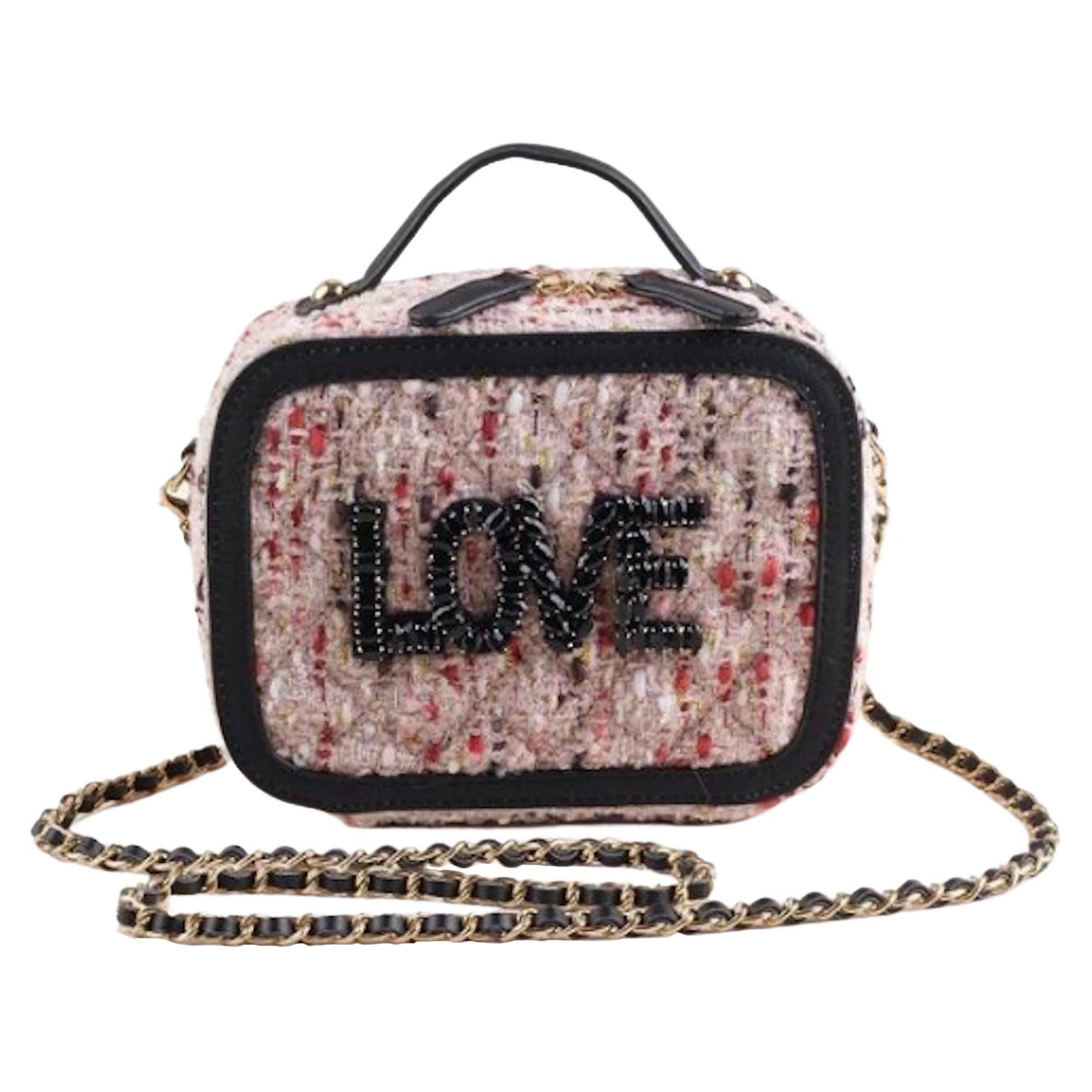 Pink Love Woven Crossbody Bag  For Sale