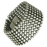 Bracciale a catena a sfere in metallo argentato francese