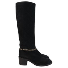 Chanel Chain Boots - 19 For Sale on 1stDibs  chanel chain ankle boots,  ankle boots with chains, chanel boots with chains