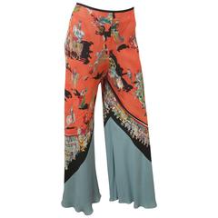 Hermes Wide-Legged Harem Silk Pants