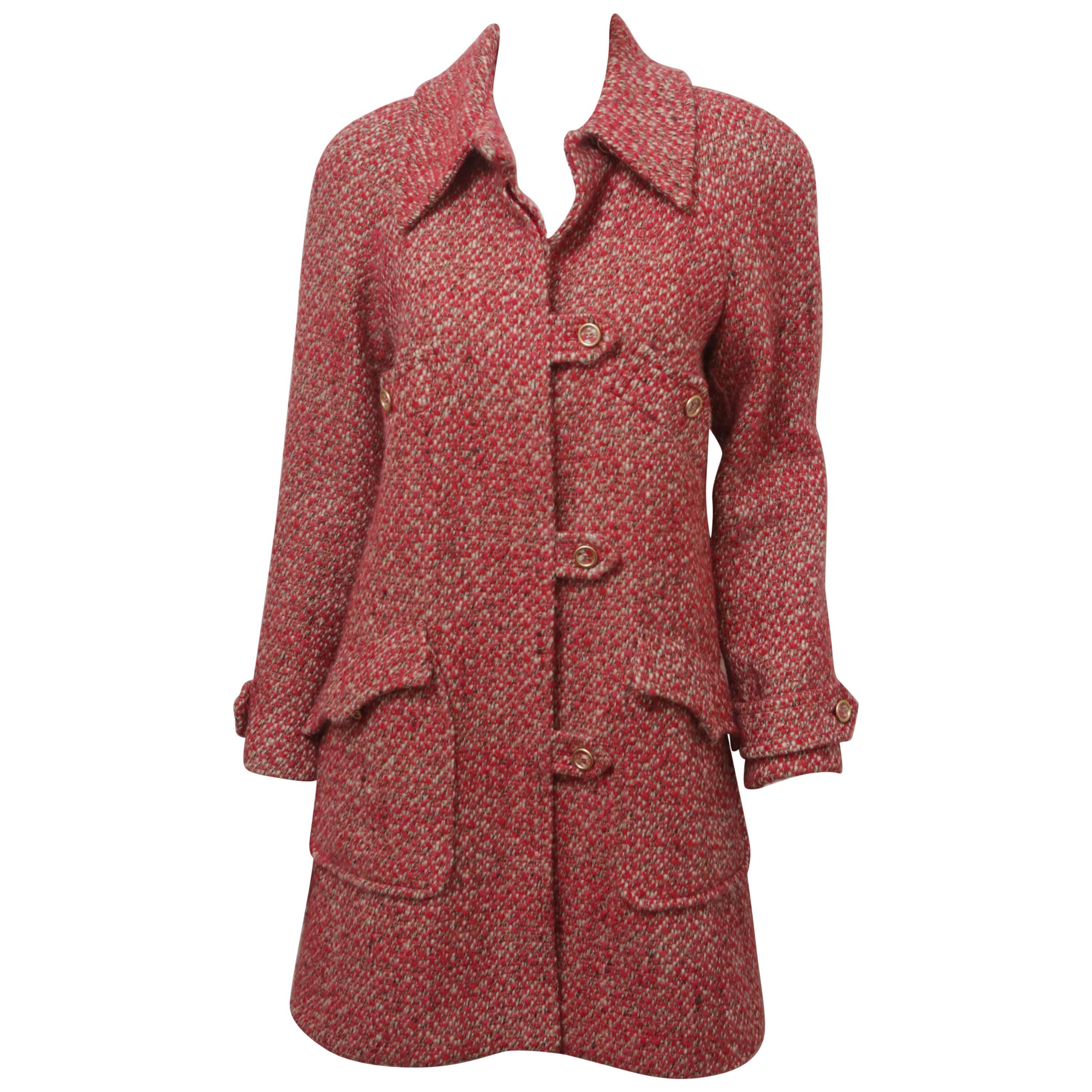 Chanel Red Wool Coat