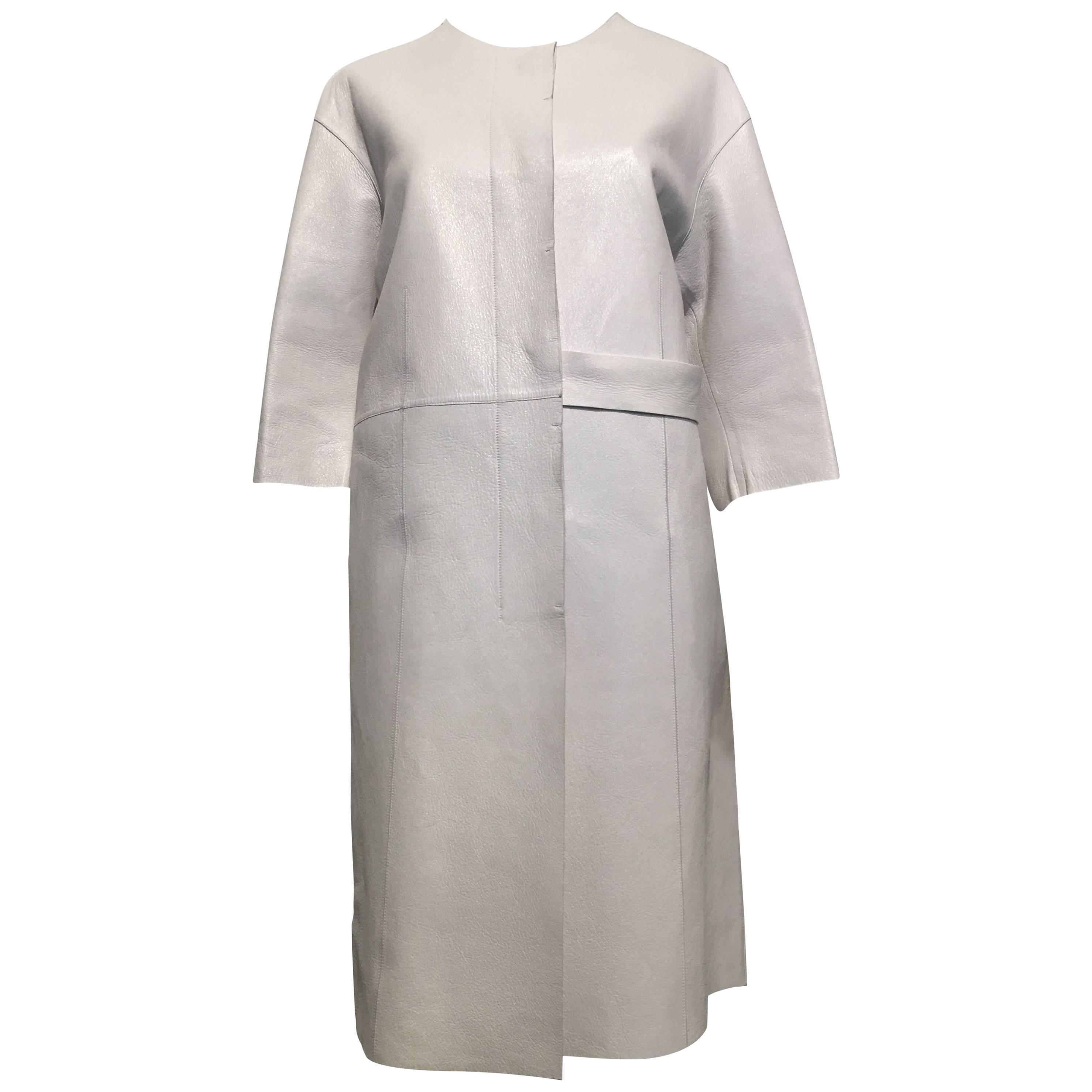 Marni White Leather Coat size 44 (8)