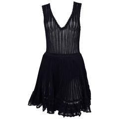  1992 AZZEDINE ALAIA black lace mini dress with bustle