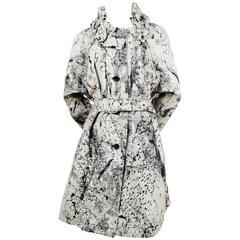 1990's ISSEY MIYAKE woven cotton coat with ruched collar 7