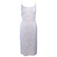 SWEE LO HAUTE COUTURE INTERNATIONAL Ivory Iridescent Cocktail Dress Size 8 10