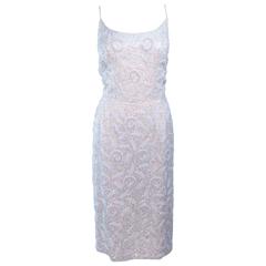 SWEE LO HAUTE COUTURE INTERNATIONAL Ivory Iridescent Cocktail Dress Size 8 10 5