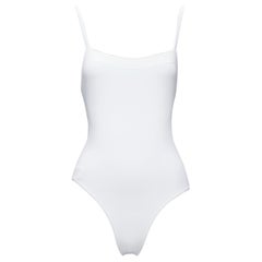 new ERES Aquarelle Duni white spaghetti strap high cut one piece swimsuit IT38 X