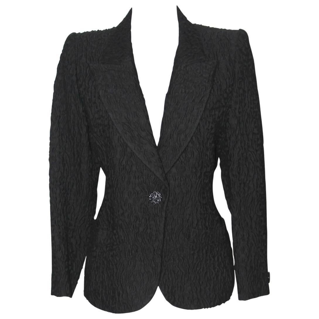 Yves Saint Laurent Black Tailored Jacket 1990's - FR 40