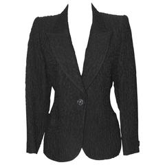 Vintage Yves Saint Laurent Black Tailored Jacket 1990's - FR 40