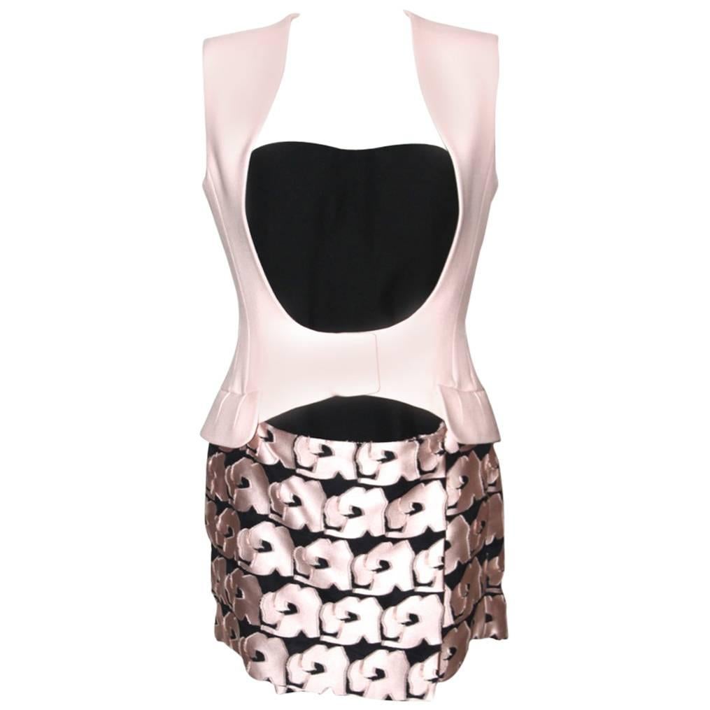 CHRISTIAN DIOR Runway Collection Pale Pink and Black Bustier and Dress