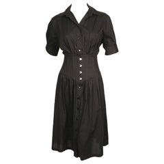 Vintage 1990's JEAN PAUL GAULTIER black dress with corset waist