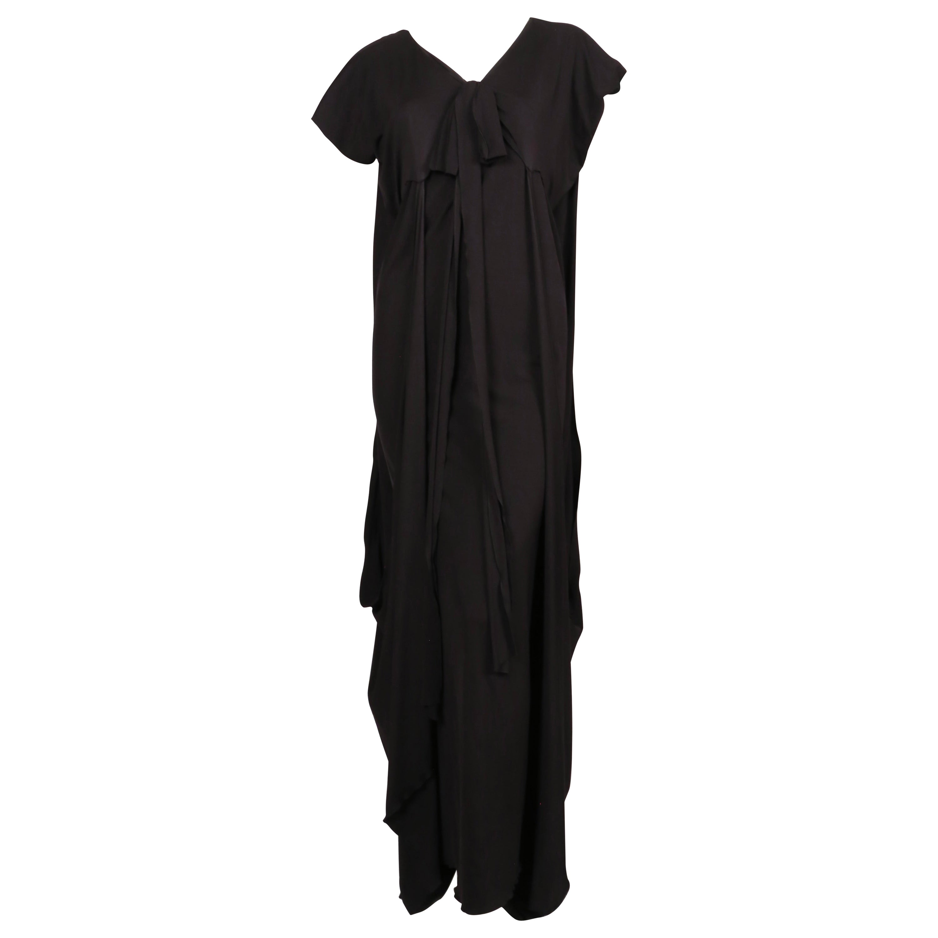 YVES SAINT LAURENT by Stefano Pilati black draped caftan dress For Sale