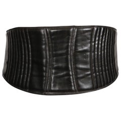 Used 1990's DRIES VAN NOTEN black leather corset belt
