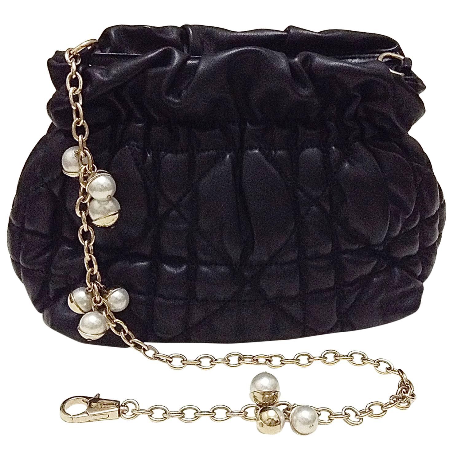  Christian Dior ✿*ﾟMISE EN DIOR Pearl Jeweled Chain Quilted Bag Handbag