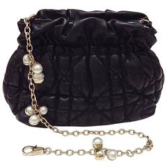 Christian Dior ✿*゚MISE EN DIOR Pearl Jeweled Chain Quilted Bag Handbag