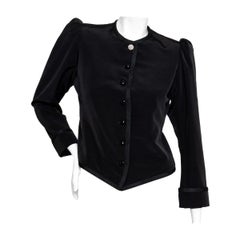 Yves Saint Laurent 1970s Black Puff Sleeve Jacket