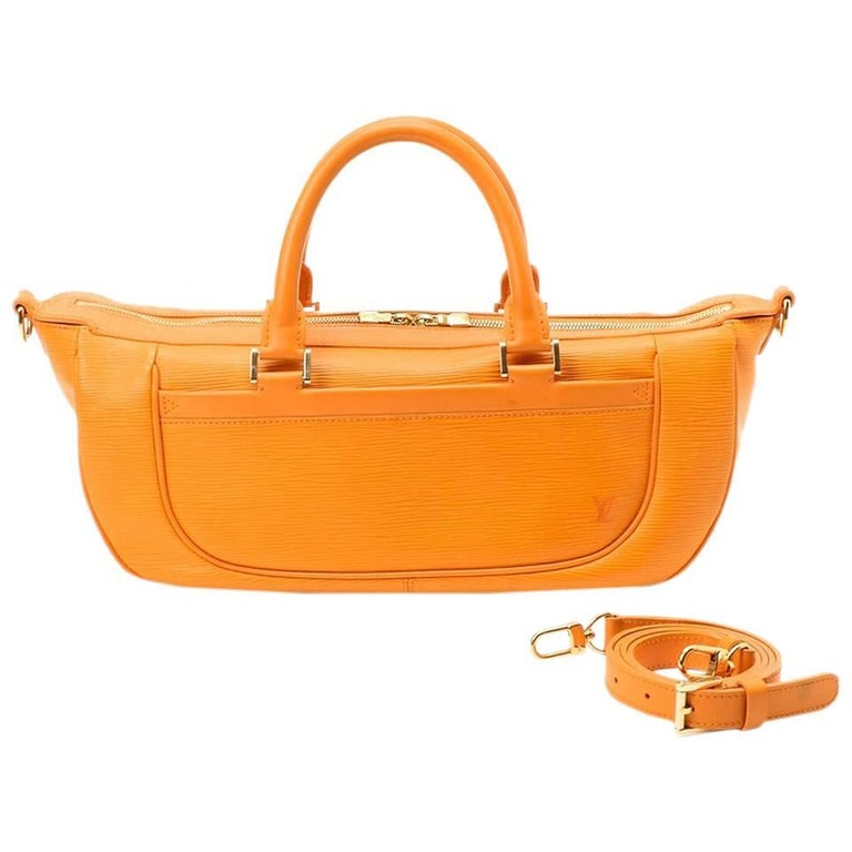 Louis Vuitton Epi Orange Leather Medium Size Weekender Handbag For Sale at 1stdibs
