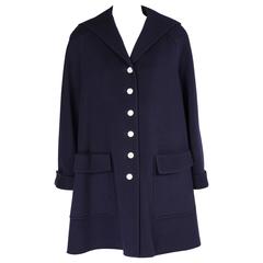 Valentino Navy Wool/Cashmere Swing Jacket 10