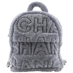 Chanel Logo Zip Backpack Shearling