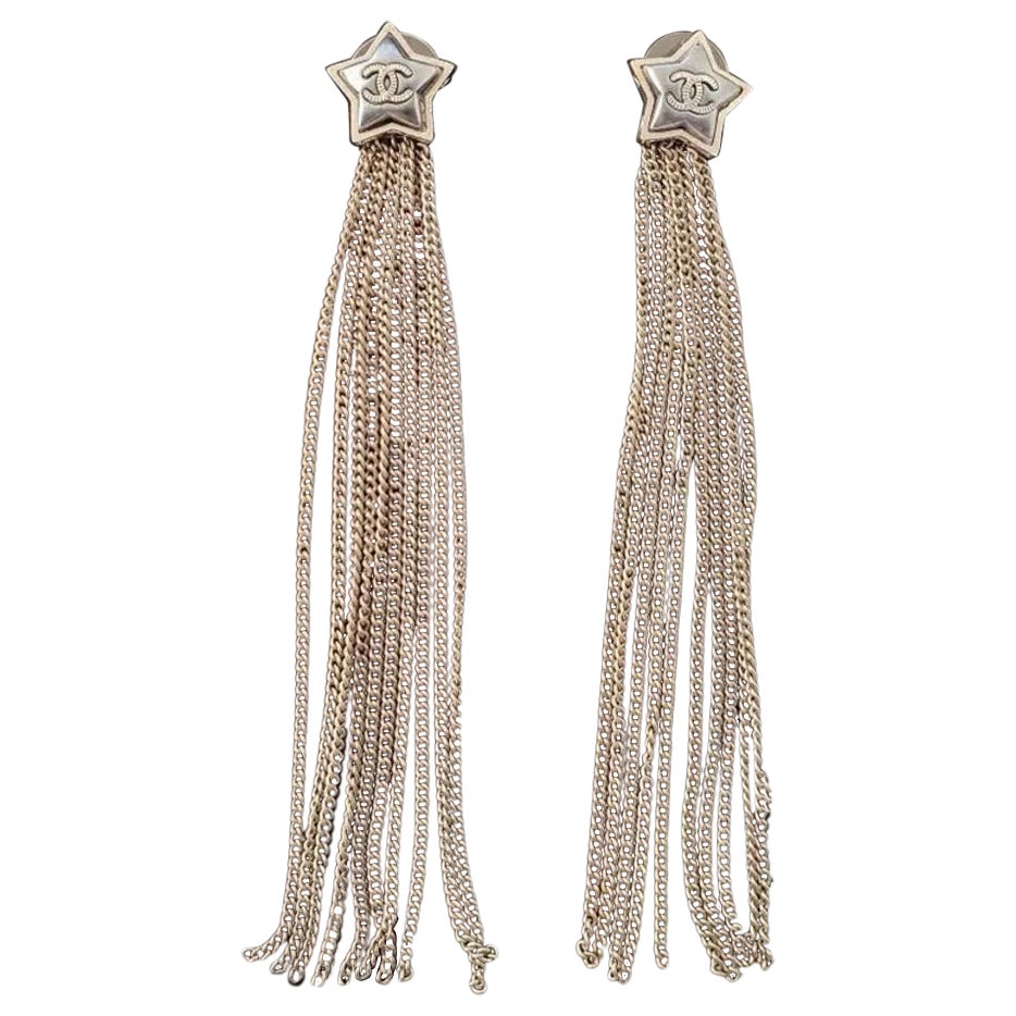 Chanel CC Star Tassel Earrings