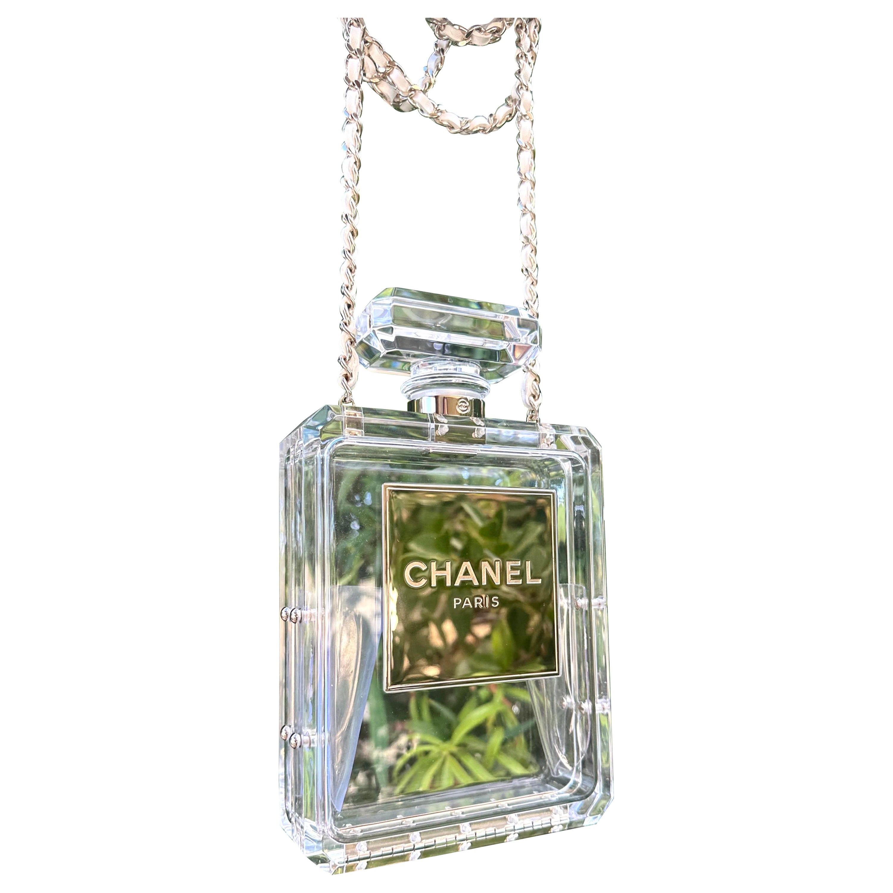 Chanel 2014 Cruise Clear Lucite N°5 Perfume Bottle Clutch (Pochette)
