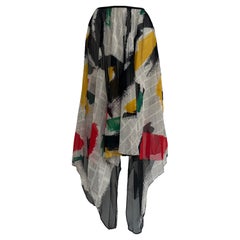 OLD CÉLINE Falda plisada de seda Phoebe Philo con estampado artístico